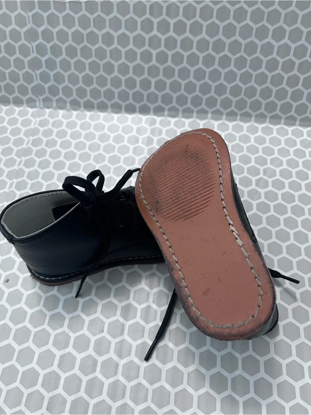 Josmo Black Lace-Up Boys Walker Ankle Boots. Size 6
